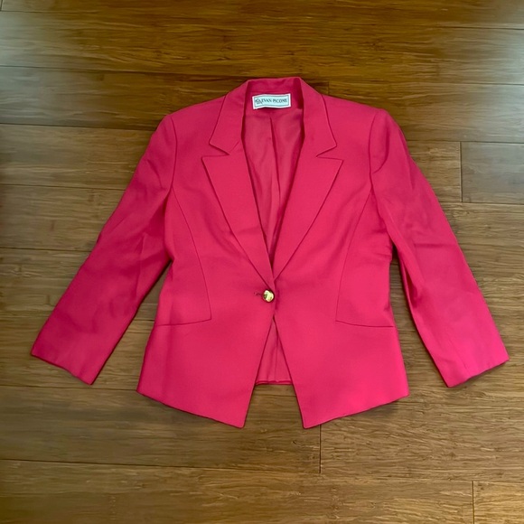 Evan Picone Jackets & Blazers - Vintage Evan Picone Suit Jacket Blazer Single Gold Button Hot Pink/Red Women’s 6